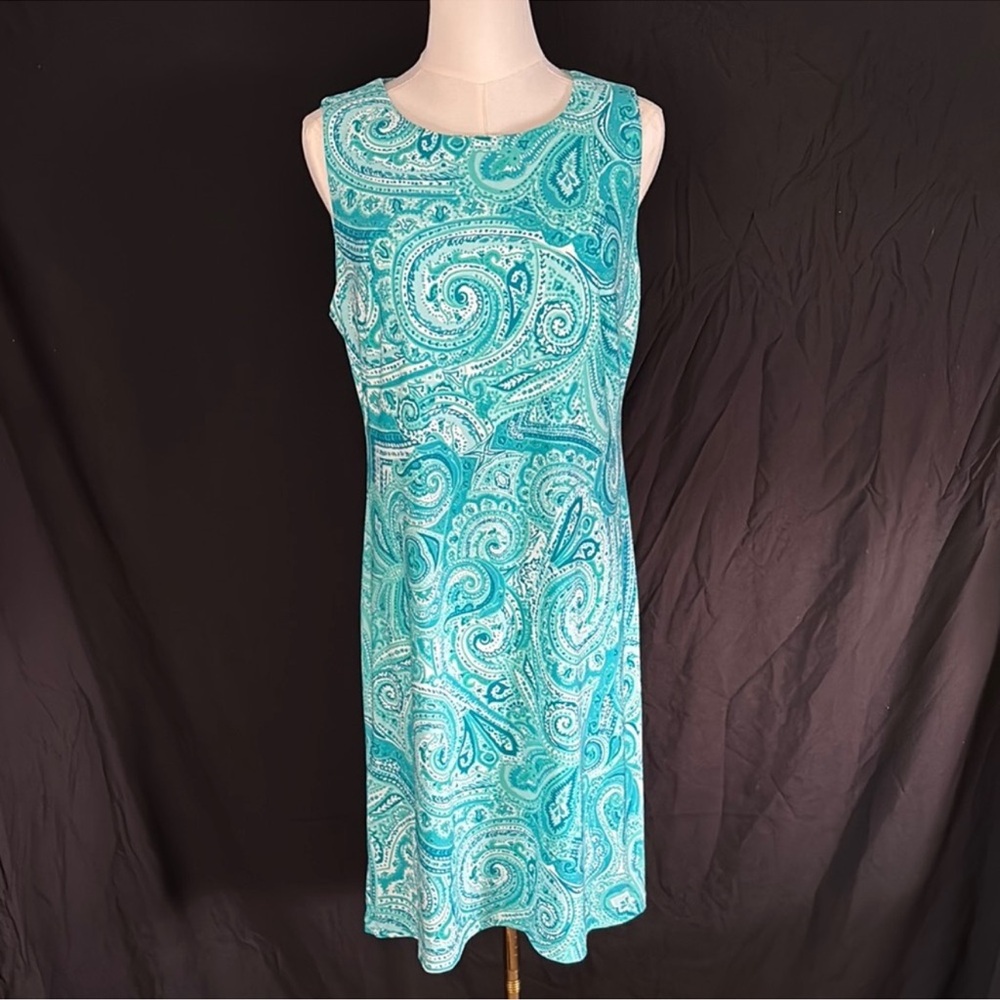 Tommy Hilfiger teal Paisley Midi Dress